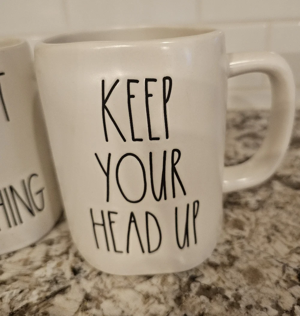 Rae Dunn Motivational Set "Keep Your Head Up "Stregth" "Mindset Is Everything" - Picture 2 of 5